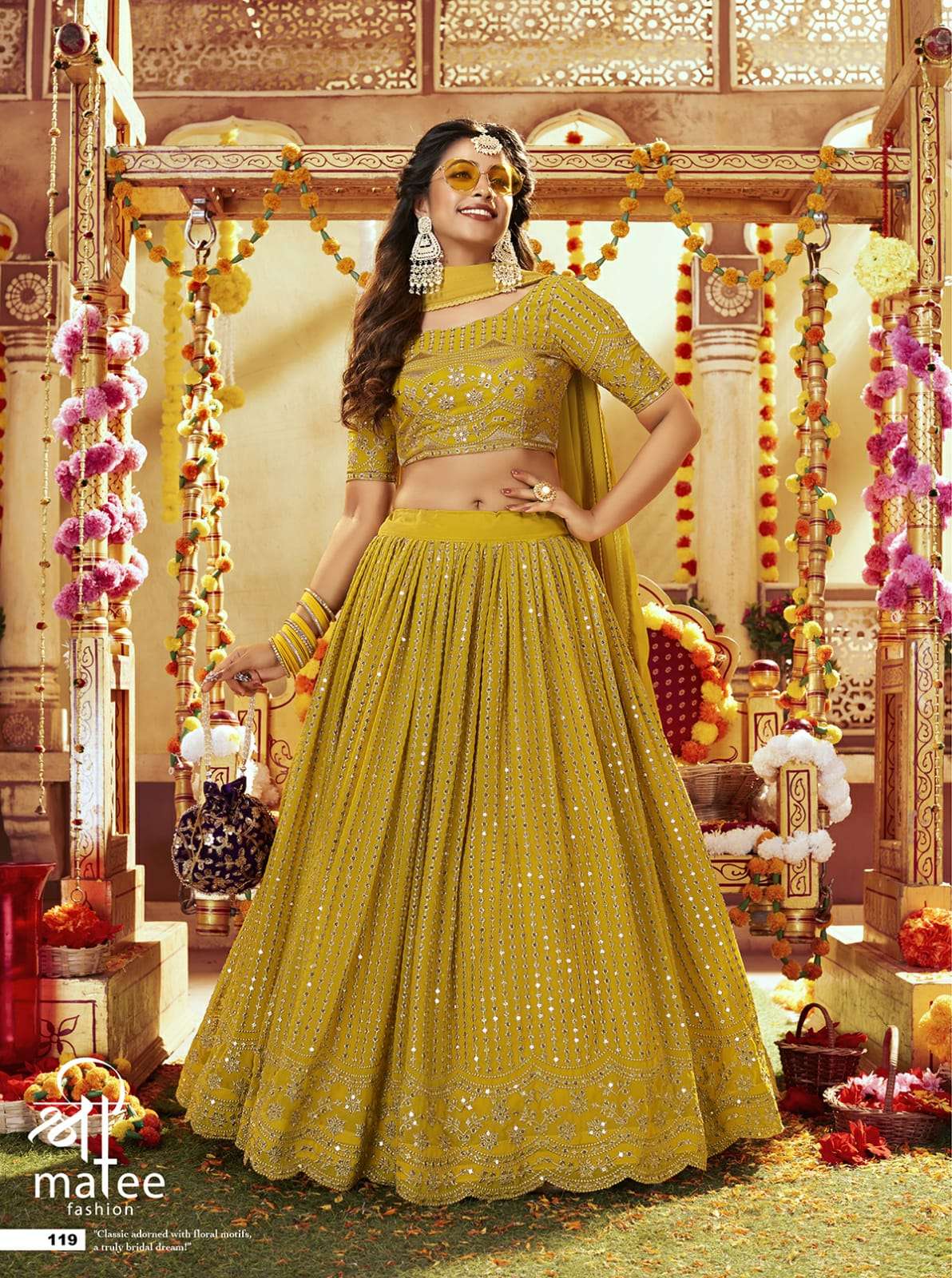 Anaya By Shree Matee Fashion 117 To 120 Series Designer Beautiful Navratri Collection Occasional Wear & Party Wear Satin/Faux Georgette Embroidered Lehengas At Wholesale Price