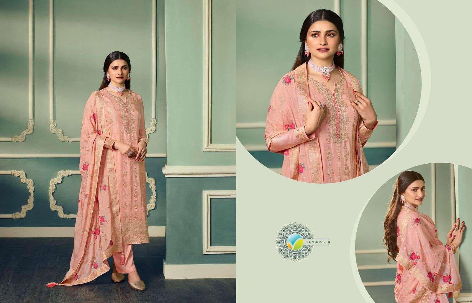 Kaseesh Aarzoo Vol-2 By Vinay Fashion 61981 To 61988 Series Beautiful Suits Colorful Stylish Fancy Casual Wear & Ethnic Wear Dola Jacquard Work Dresses At Wholesale Price