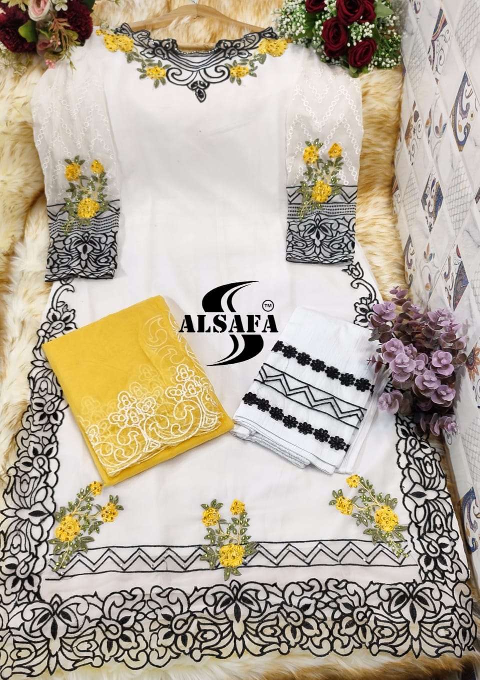 AL-SAFA HIT DESIGN S-3022 BY AL-SAFA BEAUTIFUL PAKISTANI SUITS COLORFUL STYLISH FANCY CASUAL WEAR & ETHNIC WEAR FAUX GEORGETTE DRESSES AT WHOLESALE PRICE