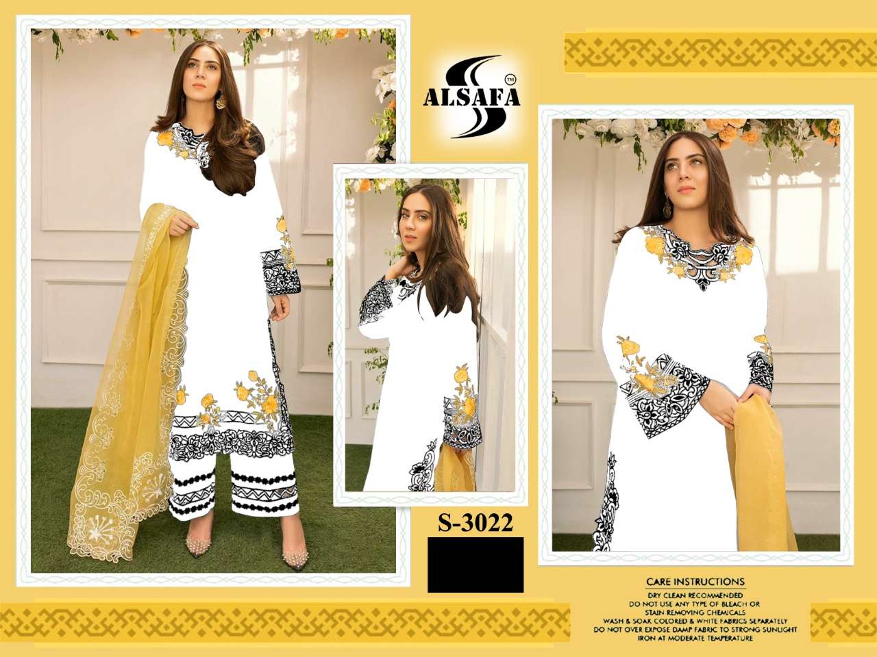 AL-SAFA HIT DESIGN S-3022 BY AL-SAFA BEAUTIFUL PAKISTANI SUITS COLORFUL STYLISH FANCY CASUAL WEAR & ETHNIC WEAR FAUX GEORGETTE DRESSES AT WHOLESALE PRICE