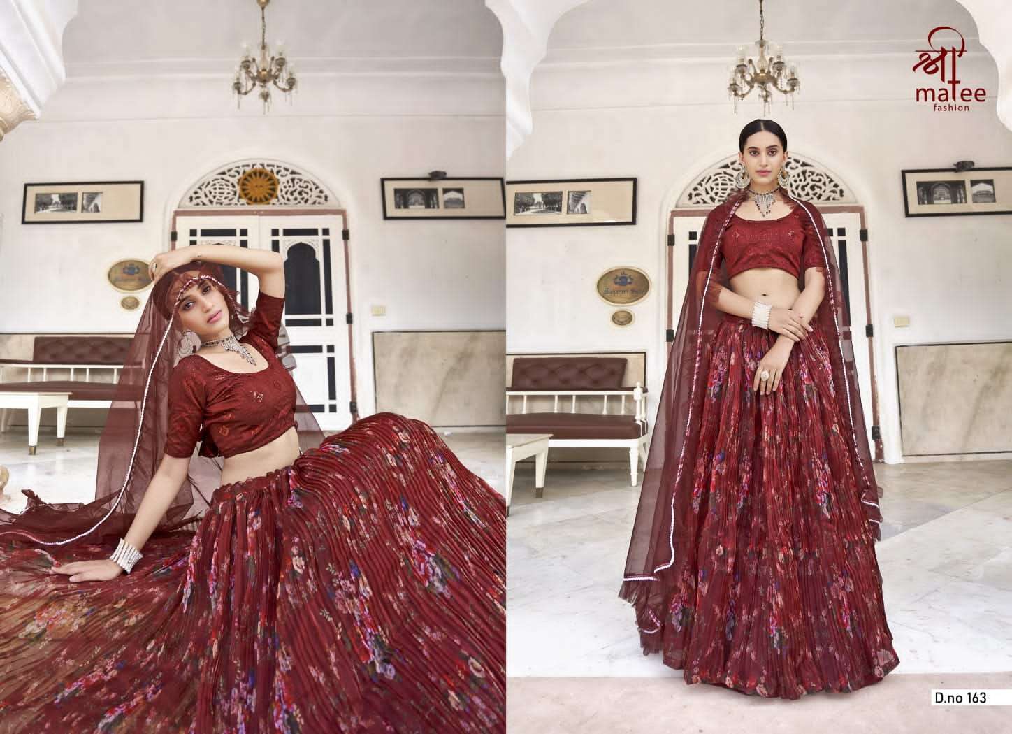 Rosy By Shree Matee Fashion 162 To 164 Series Designer Beautiful Navratri Collection Occasional Wear & Party Wear Heavy Organza Lehengas At Wholesale Price