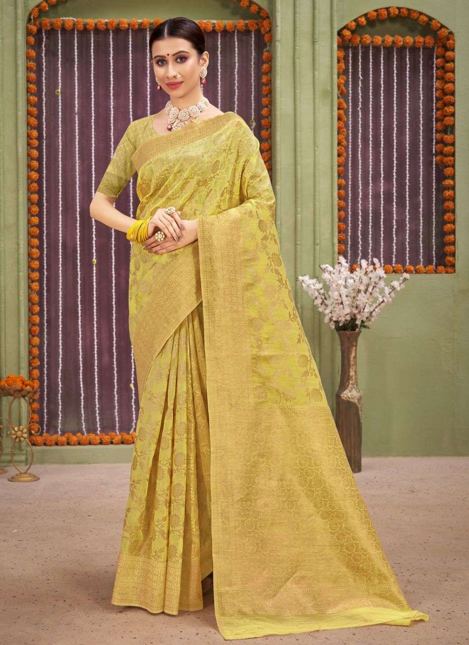 RAJNIGANDHA BY SANGAM PRINTS 2203 TO 2208 SERIES INDIAN TRADITIONAL WEAR COLLECTION BEAUTIFUL STYLISH FANCY COLORFUL PARTY WEAR & OCCASIONAL WEAR LINEN SAREES AT WHOLESALE PRICE