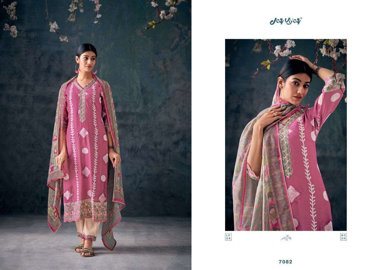 NEW AND NOW VOL-6 BY JAY VIJAY PRINTS 7081 TO 7090 SERIES DESIGNER SUITS BEAUTIFUL FANCY COLORFUL STYLISH PARTY WEAR & OCCASIONAL WEAR PURE SILK DRESSES AT WHOLESALE PRICE