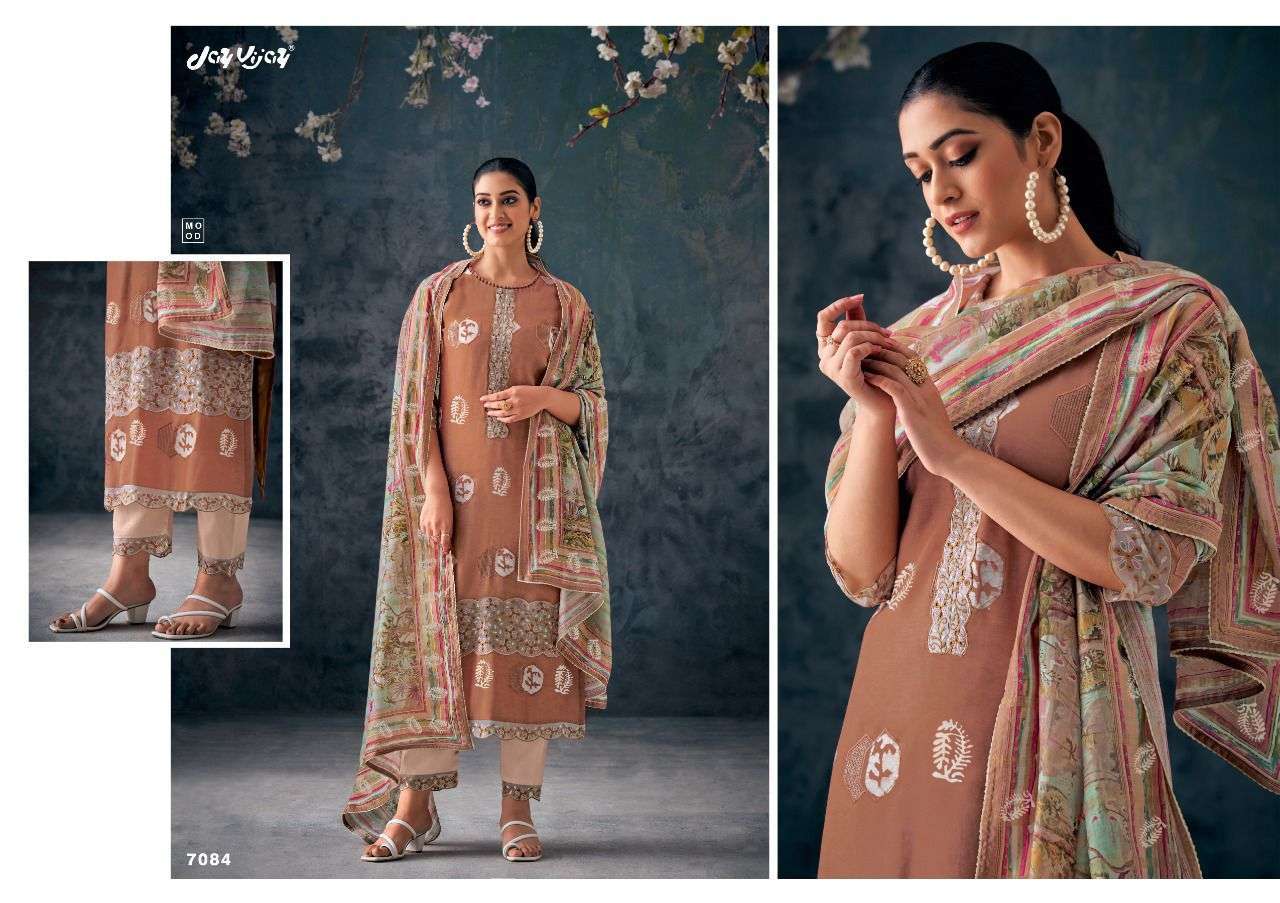 NEW AND NOW VOL-6 BY JAY VIJAY PRINTS 7081 TO 7090 SERIES DESIGNER SUITS BEAUTIFUL FANCY COLORFUL STYLISH PARTY WEAR & OCCASIONAL WEAR PURE SILK DRESSES AT WHOLESALE PRICE