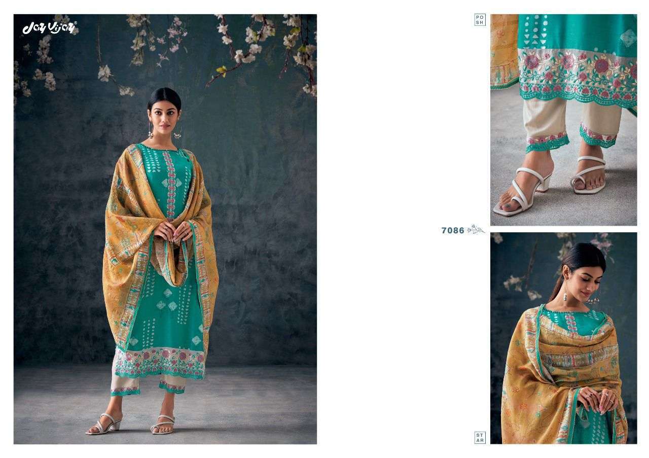 NEW AND NOW VOL-6 BY JAY VIJAY PRINTS 7081 TO 7090 SERIES DESIGNER SUITS BEAUTIFUL FANCY COLORFUL STYLISH PARTY WEAR & OCCASIONAL WEAR PURE SILK DRESSES AT WHOLESALE PRICE