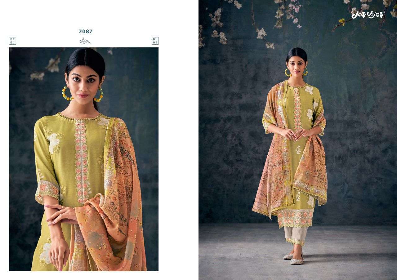 NEW AND NOW VOL-6 BY JAY VIJAY PRINTS 7081 TO 7090 SERIES DESIGNER SUITS BEAUTIFUL FANCY COLORFUL STYLISH PARTY WEAR & OCCASIONAL WEAR PURE SILK DRESSES AT WHOLESALE PRICE