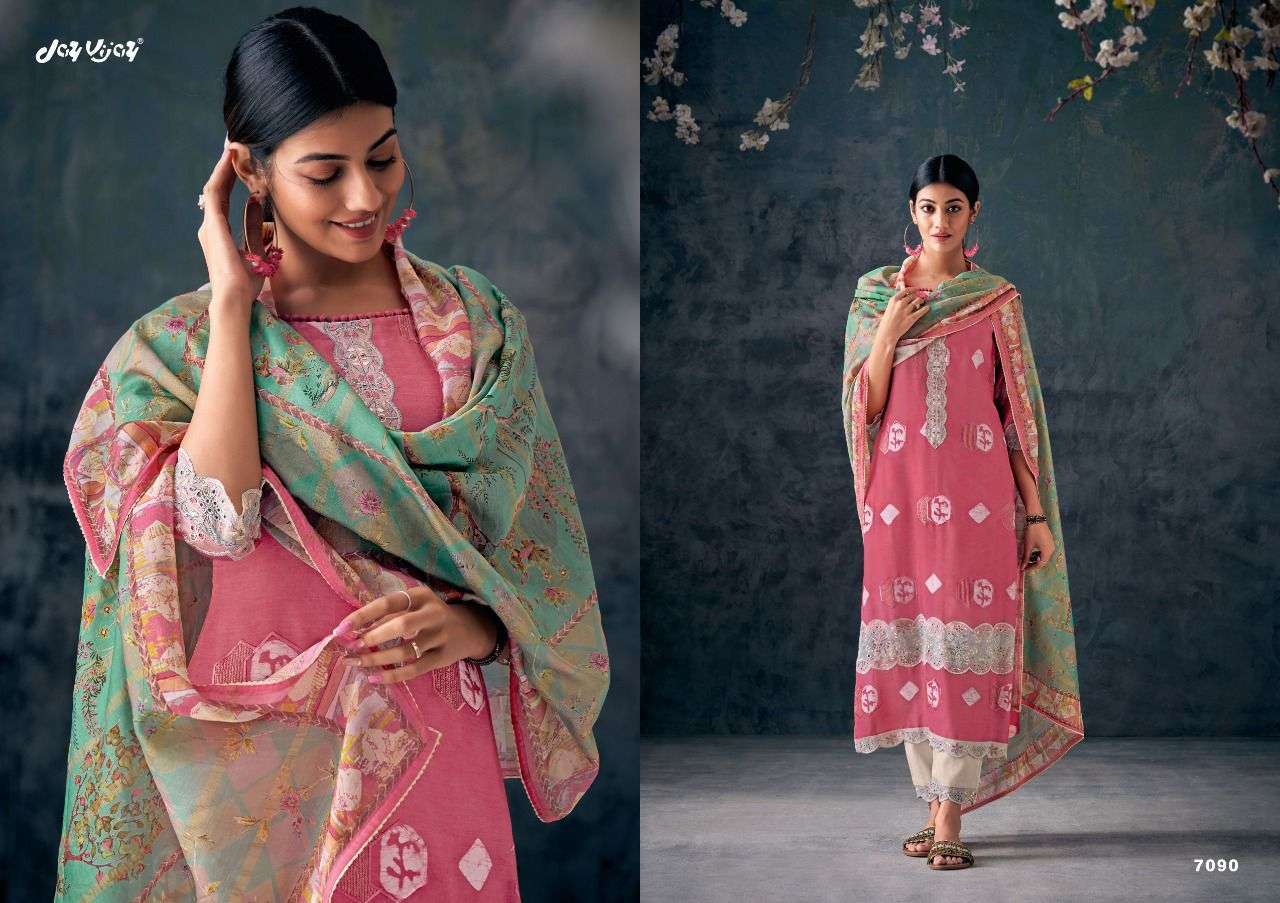 NEW AND NOW VOL-6 BY JAY VIJAY PRINTS 7081 TO 7090 SERIES DESIGNER SUITS BEAUTIFUL FANCY COLORFUL STYLISH PARTY WEAR & OCCASIONAL WEAR PURE SILK DRESSES AT WHOLESALE PRICE