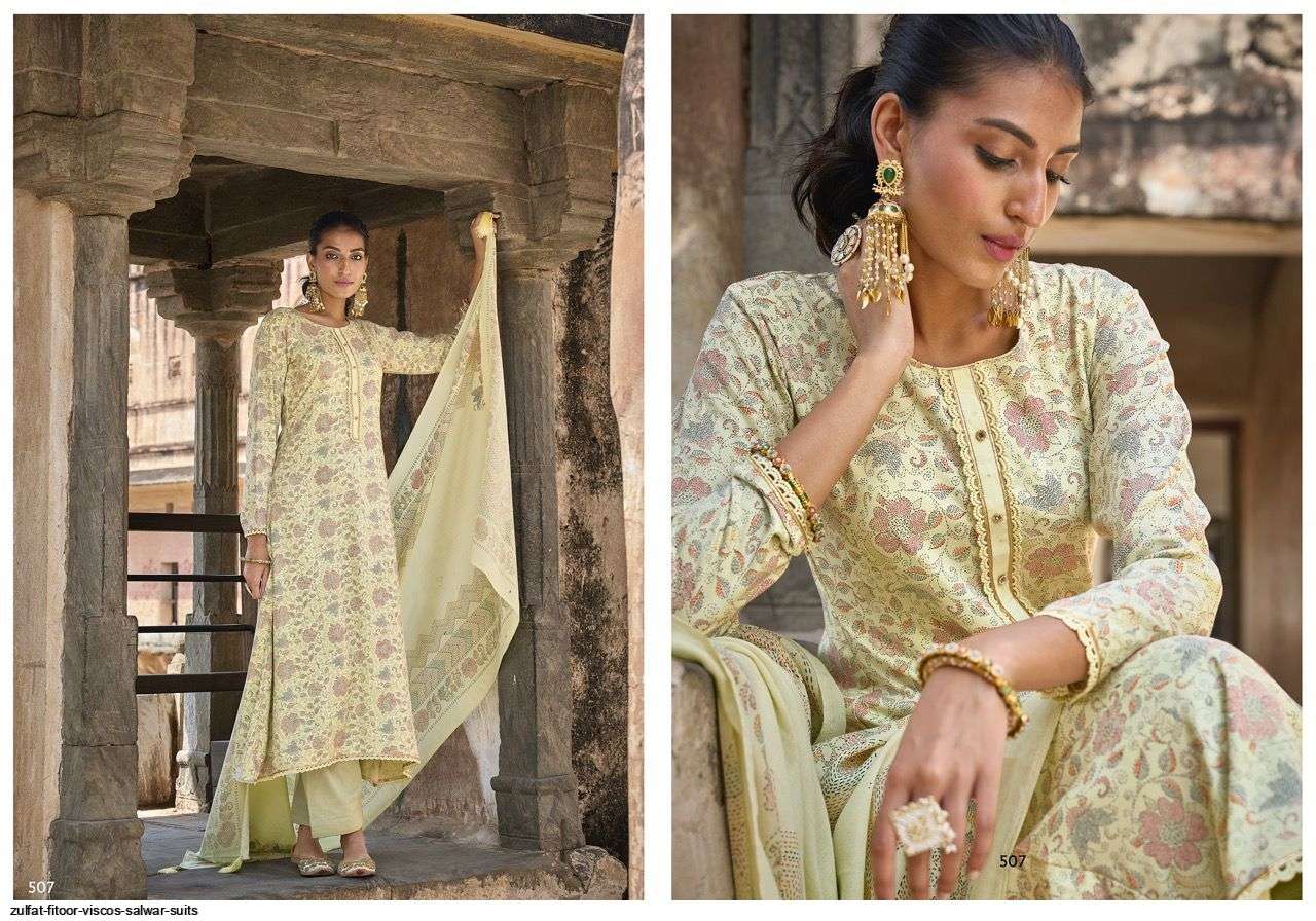 FITOOR BY SADHANA FASHION 501 TO 508 SERIES DESIGNER SUITS BEAUTIFUL FANCY COLORFUL STYLISH PARTY WEAR & OCCASIONAL WEAR VISCOSE PASHMINA PRINT DRESSES AT WHOLESALE PRICE