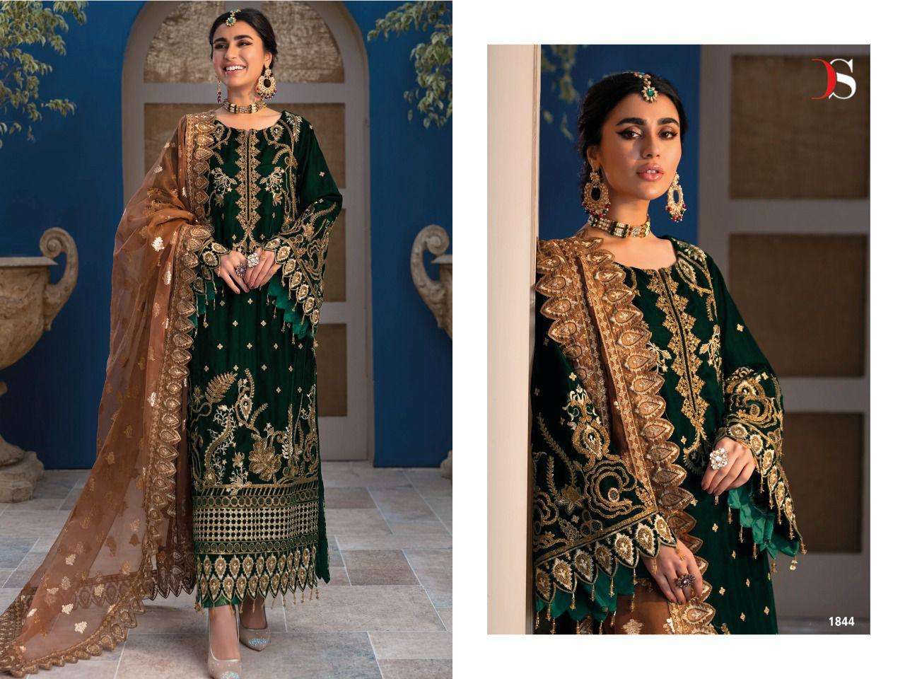 Baroque Velvet Vol-2 By Deepsy Suits 1841 To 1846 Series Designer Pakistani Suits Beautiful Fancy Colorful Stylish Party Wear & Occasional Wear Velvet Embroidered Dresses At Wholesale Price