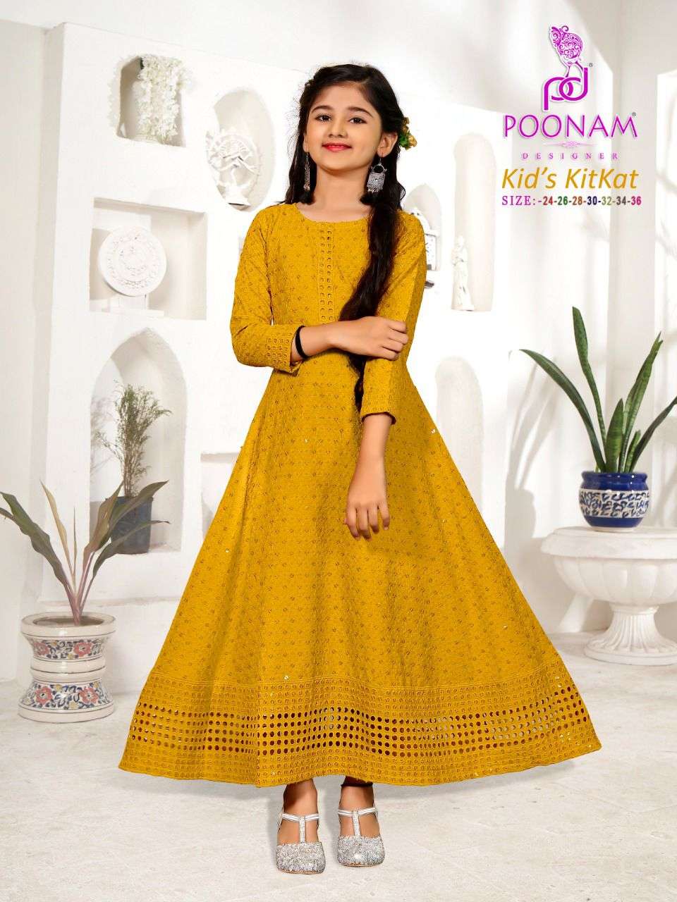 KIDS KITKAT BY POONAM DESIGNER 1001 TO 1006 SERIES DESIGNER STYLISH FANCY COLORFUL BEAUTIFUL PARTY WEAR & ETHNIC WEAR COLLECTION PURE RAYON GOWN AT WHOLESALE PRICE