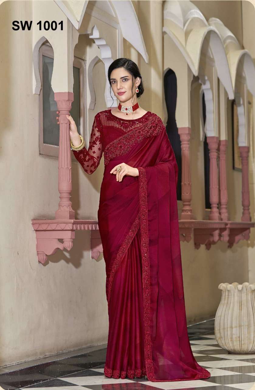Sandalwood Vol-10 By Tfh 1001 To 1018 Series Indian Traditional Wear Collection Beautiful Stylish Fancy Colorful Party Wear & Occasional Wear Silk Sarees At Wholesale Price
