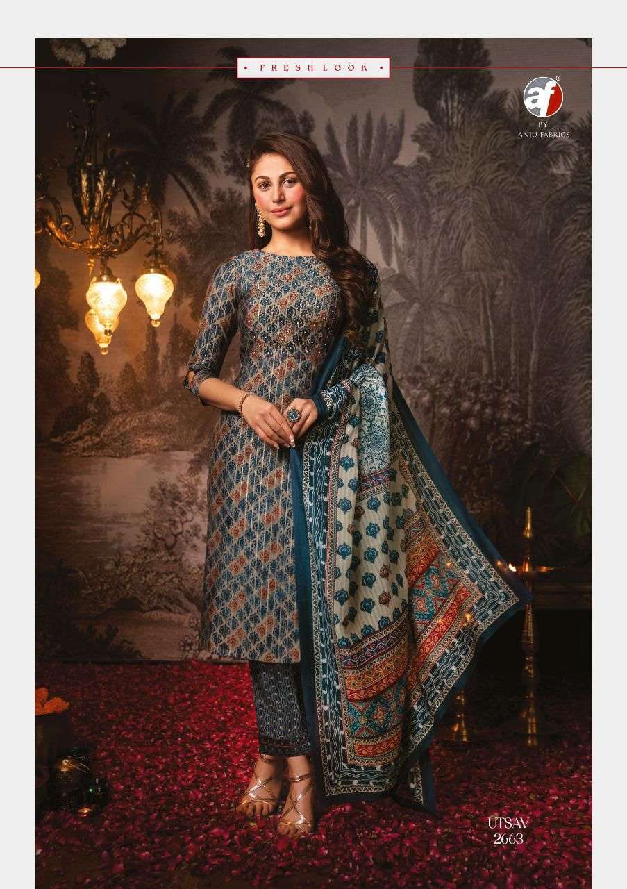 UTSAV BY AF 2661 TO 2666 SERIES BEAUTIFUL SUITS COLORFUL STYLISH FANCY CASUAL WEAR & ETHNIC WEAR PURE SILK DRESSES AT WHOLESALE PRICE