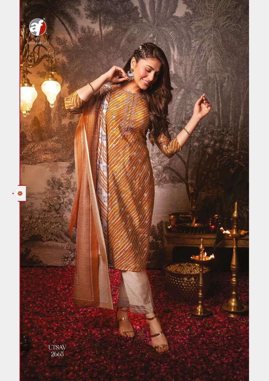 UTSAV BY AF 2661 TO 2666 SERIES BEAUTIFUL SUITS COLORFUL STYLISH FANCY CASUAL WEAR & ETHNIC WEAR PURE SILK DRESSES AT WHOLESALE PRICE