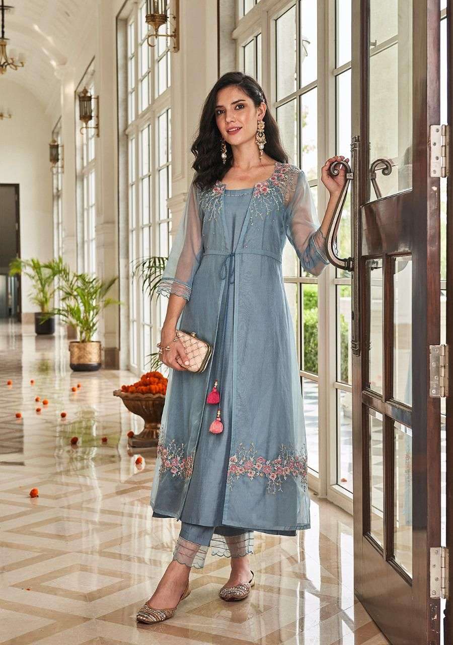 EK SOOT BY KALKI 34001 TO 34004 SERIES BEAUTIFUL STYLISH FANCY COLORFUL CASUAL WEAR & ETHNIC WEAR VISCOSE SILK KURTIS WITH BOTTOM AT WHOLESALE PRICE