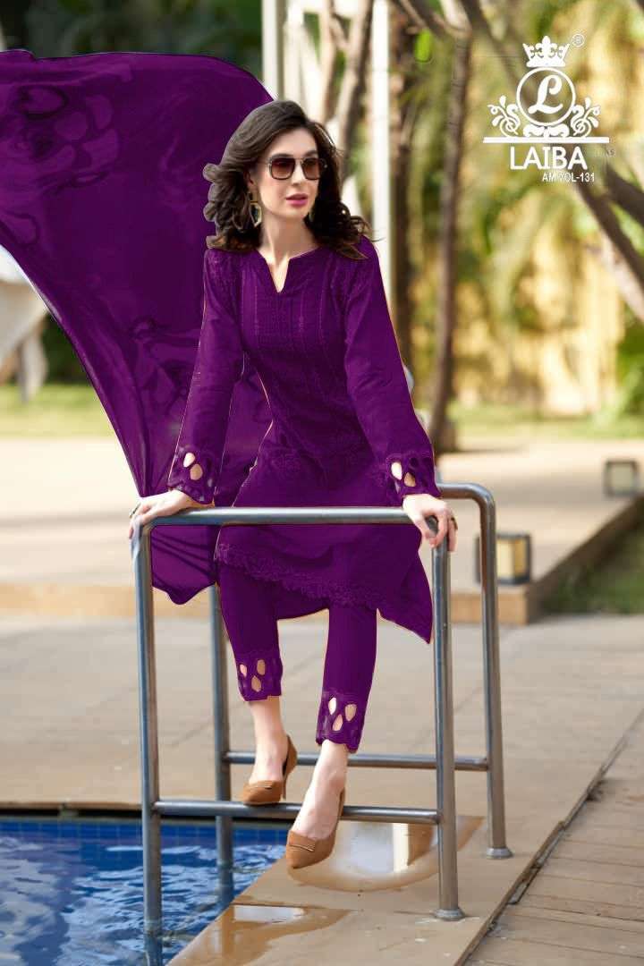 Am Vol-131 By Laiba 01 To 04 Series Pakistani Suits Beautiful Fancy Colorful Stylish Party Wear & Occasional Wear Pure Georgette Embroidered Dresses At Wholesale Price