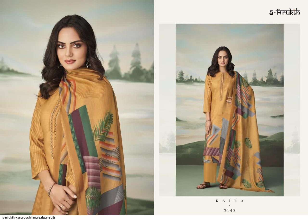 KAIRA BY S-NIRUKTH INDIAN SUITS BEAUTIFUL FANCY COLORFUL STYLISH PARTY WEAR & OCCASIONAL WEAR PASHMINA PRINT DRESSES AT WHOLESALE PRICE