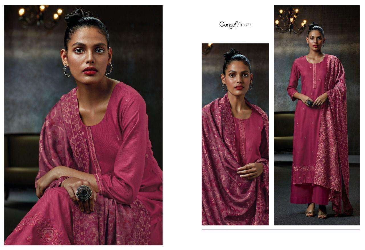 MIROSA BY GANGA FASHION 1235 TO 1240 SERIES SUITS BEAUTIFUL FANCY COLORFUL STYLISH PARTY WEAR & OCCASIONAL WEAR PREMIUM PASHMINA EMBROIDERED DRESSES AT WHOLESALE PRICE