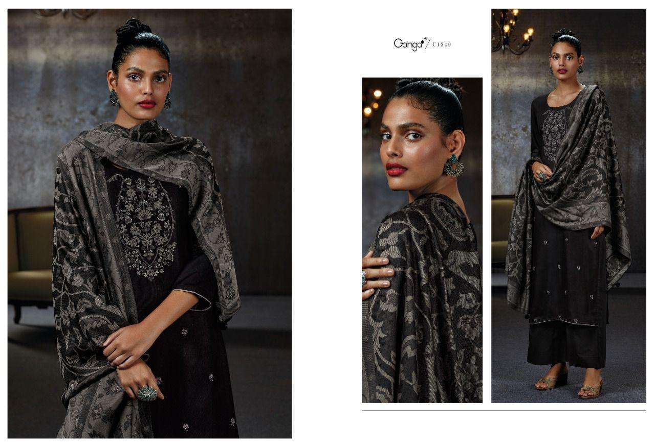 MIROSA BY GANGA FASHION 1235 TO 1240 SERIES SUITS BEAUTIFUL FANCY COLORFUL STYLISH PARTY WEAR & OCCASIONAL WEAR PREMIUM PASHMINA EMBROIDERED DRESSES AT WHOLESALE PRICE