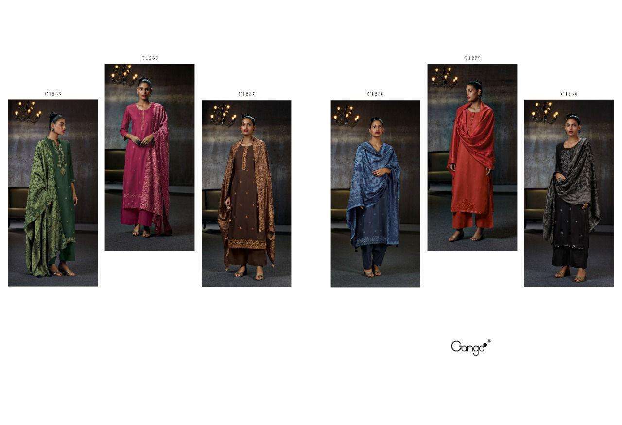 MIROSA BY GANGA FASHION 1235 TO 1240 SERIES SUITS BEAUTIFUL FANCY COLORFUL STYLISH PARTY WEAR & OCCASIONAL WEAR PREMIUM PASHMINA EMBROIDERED DRESSES AT WHOLESALE PRICE