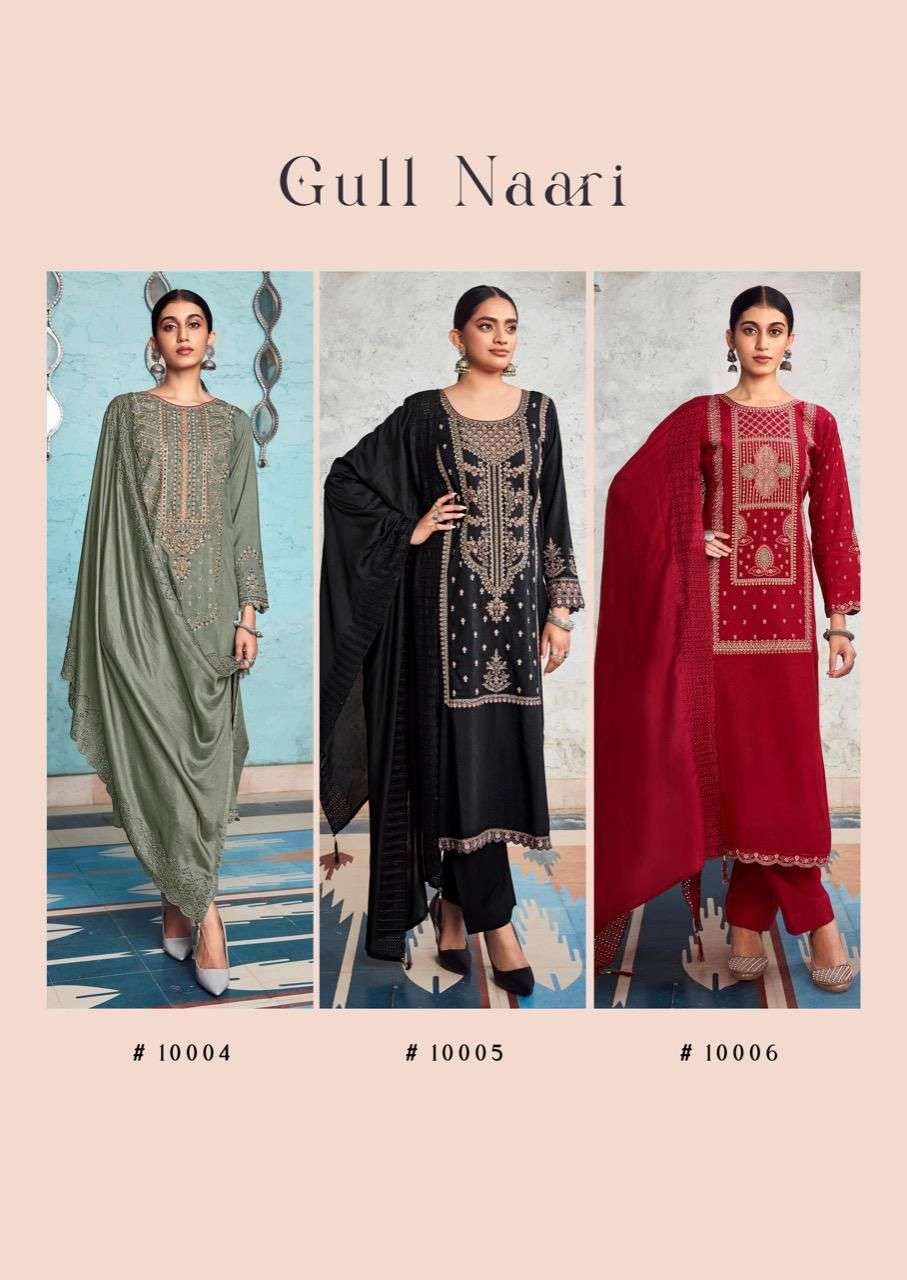 GULL NAARI BY GULL JEE 10001 TO 10006 SERIES BEAUTIFUL SUITS COLORFUL STYLISH FANCY CASUAL WEAR & ETHNIC WEAR VISCOSE PASHMINA DRESSES AT WHOLESALE PRICE