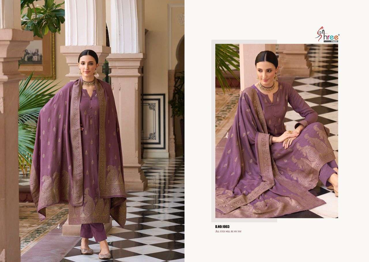 Shiddat By Shree Fabs 1001 To 1006 Series Designer Suits Beautiful Stylish Fancy Colorful Party Wear & Occasional Wear Pure Viscose Pashmina Jacquard Dresses At Wholesale Price