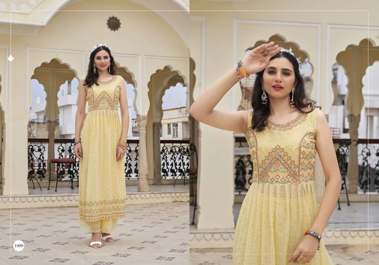NAYRA VOL-2 BY ANKITA FASHION 1006 TO 1009 SERIES BEAUTIFUL STYLISH FANCY COLORFUL CASUAL WEAR & ETHNIC WEAR GEORGETTE EMBROIDERED KURTIS AT WHOLESALE PRICE