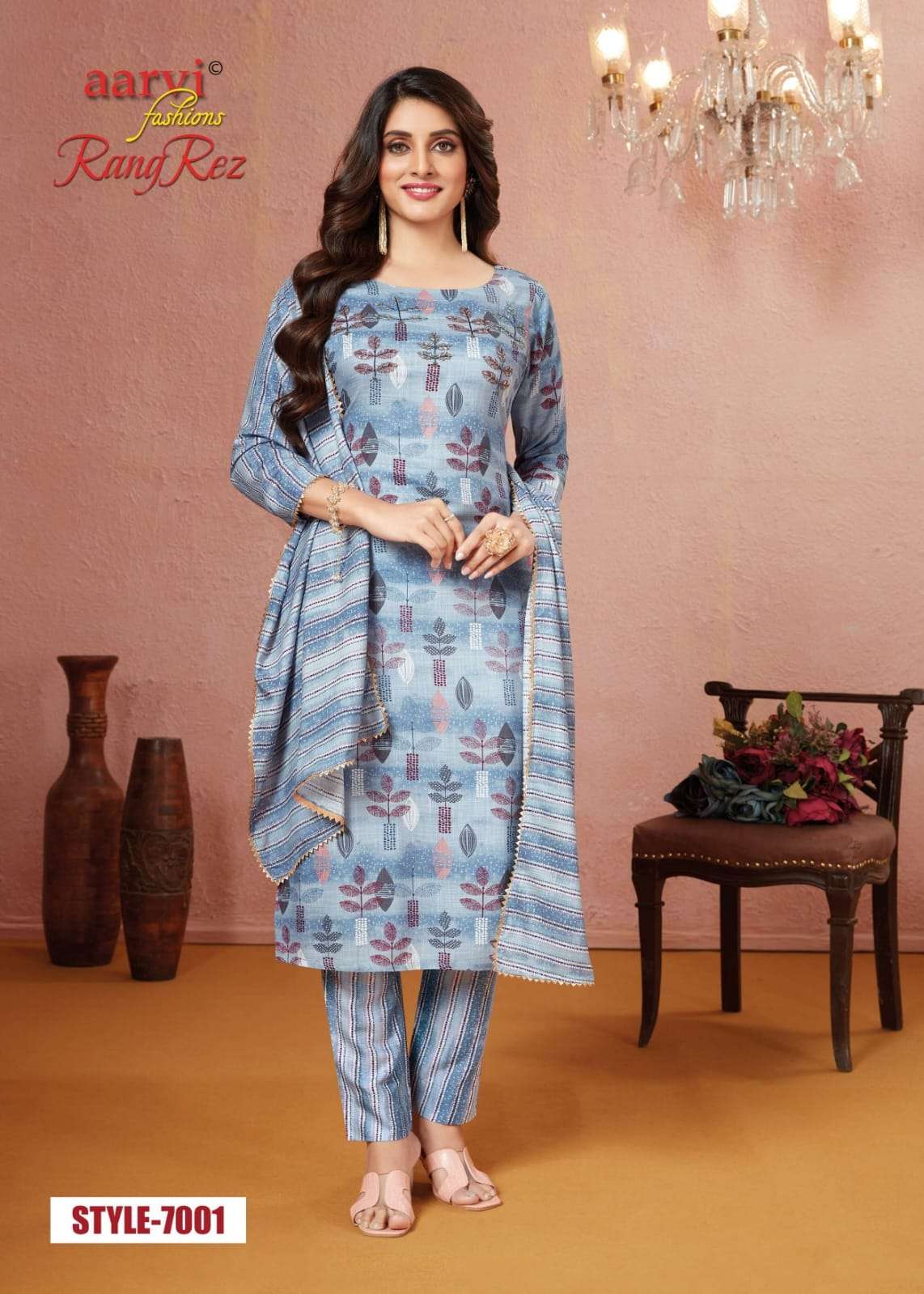 RANG REZ VOL-1 BY AARVI FASHION 7000 TO 7005 SERIES BEAUTIFUL SUITS COLORFUL STYLISH FANCY CASUAL WEAR & ETHNIC WEAR RAYON SLUB DRESSES AT WHOLESALE PRICE