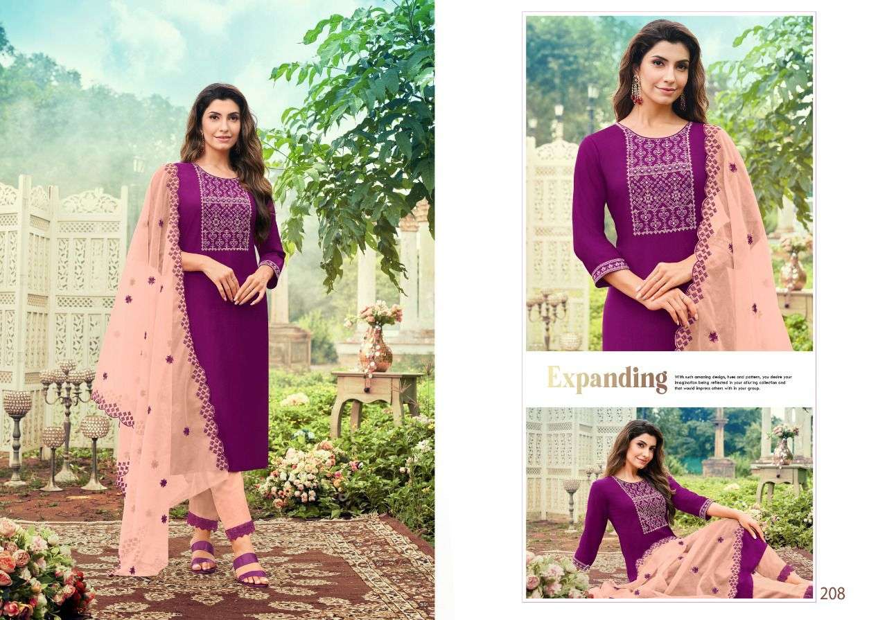 KRYSTAL BY HARIYAALI 207 TO 212 SERIES BEAUTIFUL SUITS COLORFUL STYLISH FANCY CASUAL WEAR & ETHNIC WEAR SILK DRESSES AT WHOLESALE PRICE