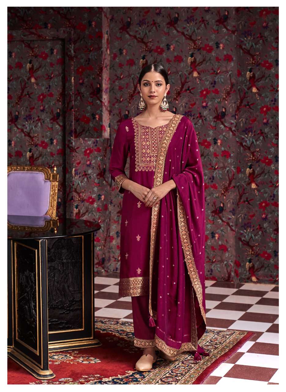 KHWAAB BY FOUR BUTTONS 2031 TO 2036 SERIES BEAUTIFUL SUITS COLORFUL STYLISH FANCY CASUAL WEAR & ETHNIC WEAR PURE VISCOSE SILK DRESSES AT WHOLESALE PRICE