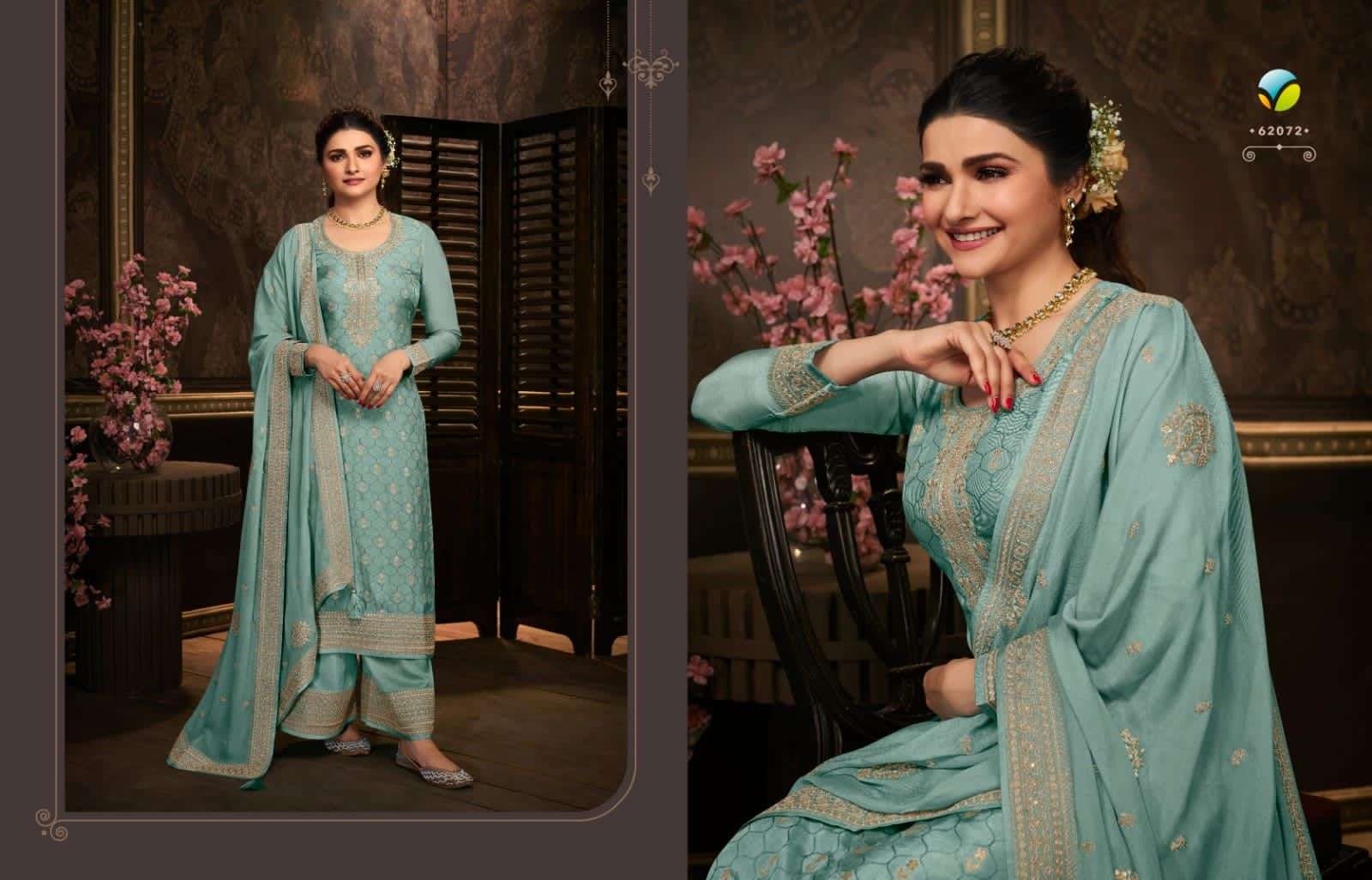 KASEESH SOHA BY VINAY FASHION 62071 TO 62078 SERIES BEAUTIFUL SUITS COLORFUL STYLISH FANCY CASUAL WEAR & ETHNIC WEAR DOLA JACQUARD DRESSES AT WHOLESALE PRICE