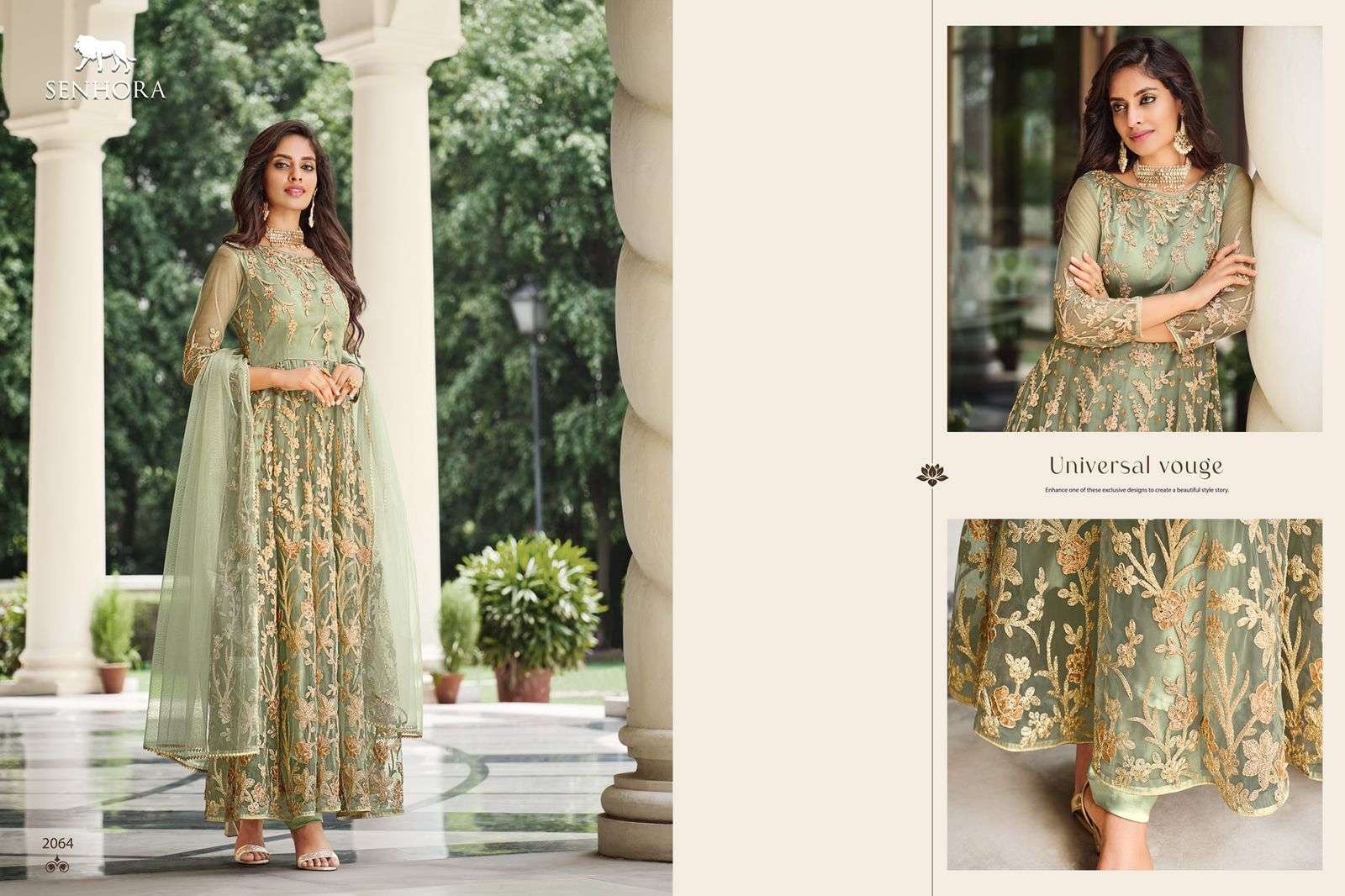 Sharmin By Senhora Dresses 2064 To 2067 Series Designer Anarkali Suits Beautiful Fancy Colorful Stylish Party Wear & Occasional Wear Pure Net Embroidered Dresses At Wholesale Price