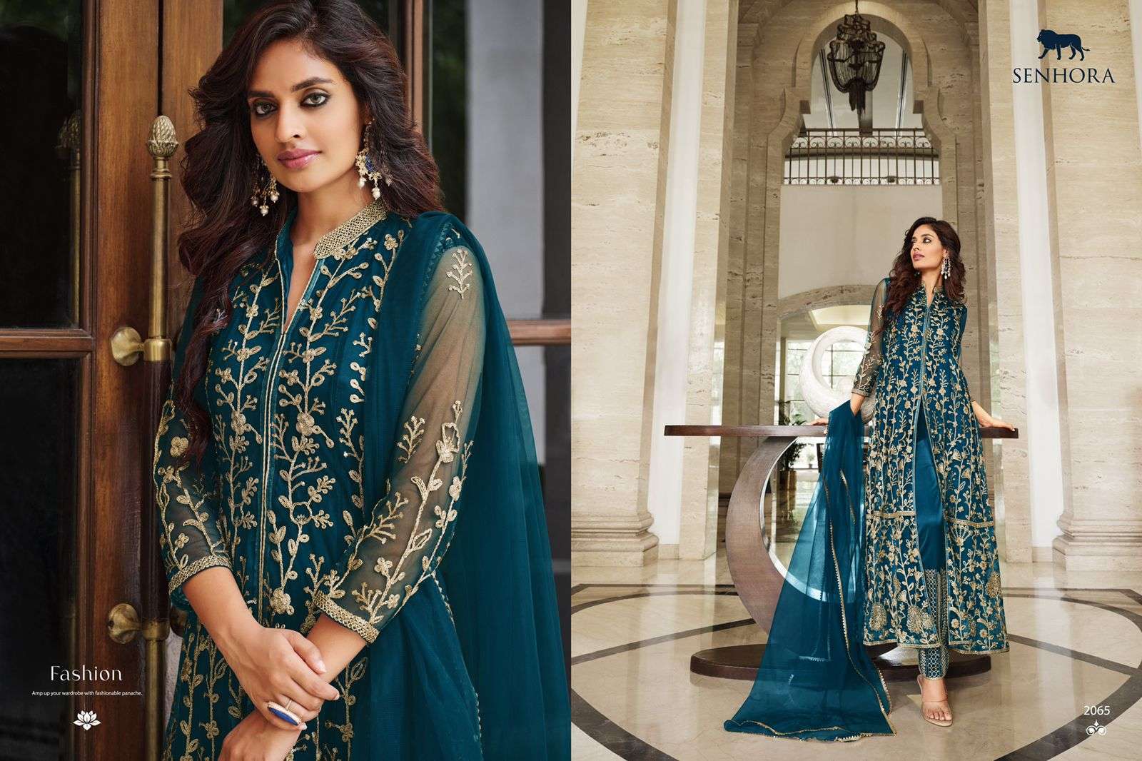 Sharmin By Senhora Dresses 2064 To 2067 Series Designer Anarkali Suits Beautiful Fancy Colorful Stylish Party Wear & Occasional Wear Pure Net Embroidered Dresses At Wholesale Price
