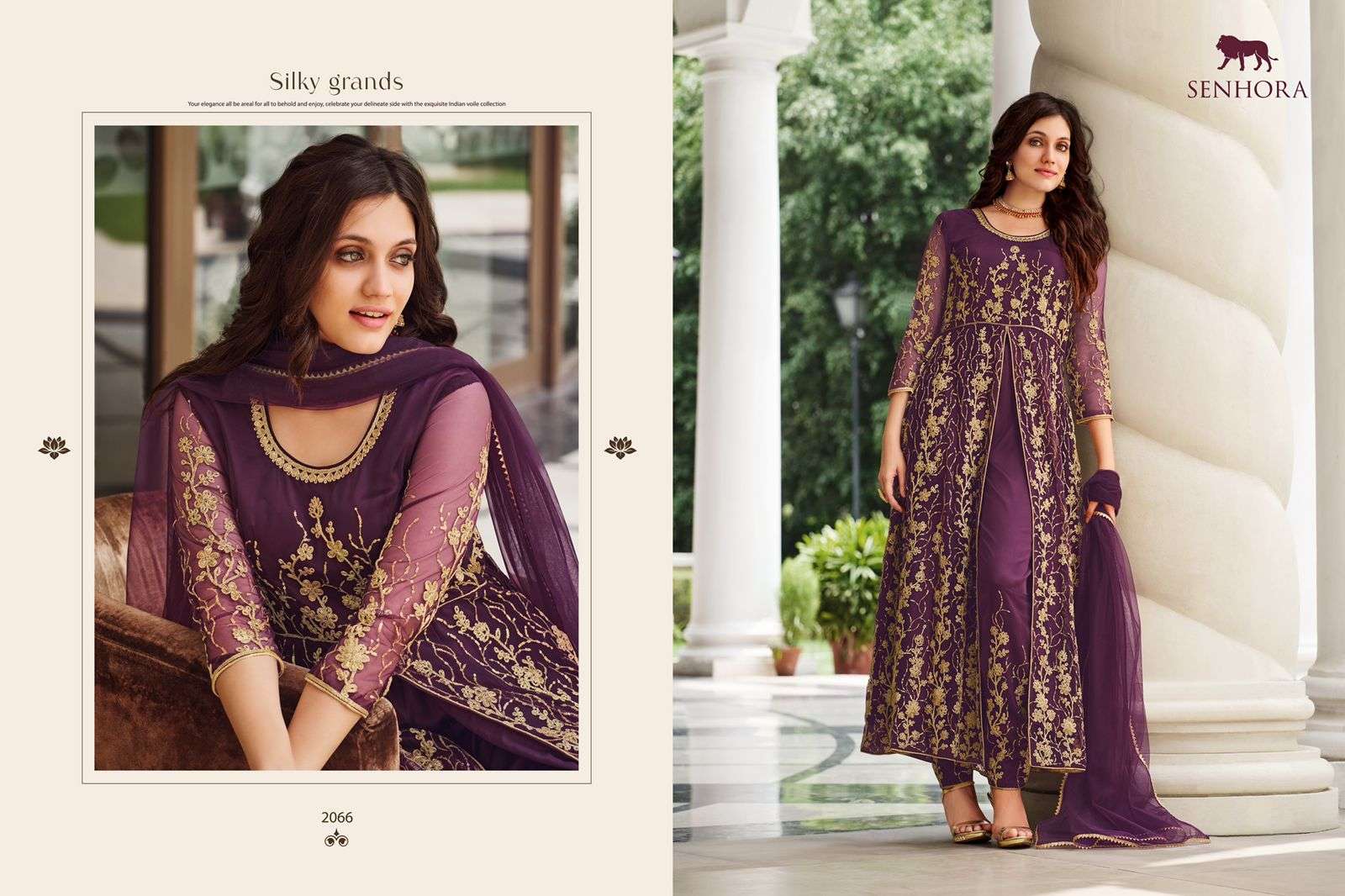Sharmin By Senhora Dresses 2064 To 2067 Series Designer Anarkali Suits Beautiful Fancy Colorful Stylish Party Wear & Occasional Wear Pure Net Embroidered Dresses At Wholesale Price