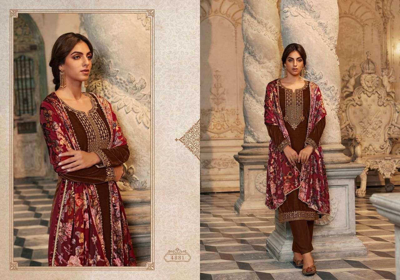 GLAMOUR VOL-2 BY CHARMY 4881 TO 4886 SERIES BEAUTIFUL SUITS COLORFUL STYLISH FANCY CASUAL WEAR & ETHNIC WEAR VELVET DYED DRESSES AT WHOLESALE PRICE