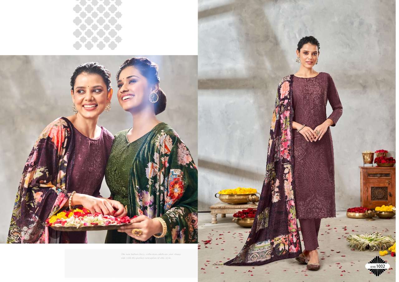 ZAHE-NASEEB BY SENORITA 1001 TO 1006 SERIES BEAUTIFUL SUITS COLORFUL STYLISH FANCY CASUAL WEAR & ETHNIC WEAR PURE PASHMINA PRINT WITH EMBROIDERY DRESSES AT WHOLESALE PRICE