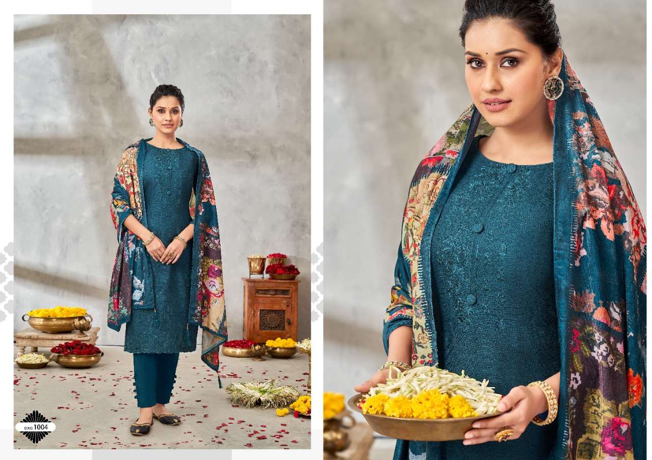 ZAHE-NASEEB BY SENORITA 1001 TO 1006 SERIES BEAUTIFUL SUITS COLORFUL STYLISH FANCY CASUAL WEAR & ETHNIC WEAR PURE PASHMINA PRINT WITH EMBROIDERY DRESSES AT WHOLESALE PRICE