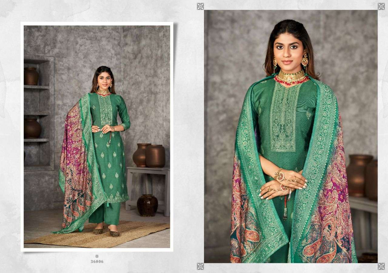 NAZREEN VOL-6 BY NISHANT FASHION 36001 TO 36006 SERIES BEAUTIFUL SUITS COLORFUL STYLISH FANCY CASUAL WEAR & ETHNIC WEAR PURE PASHMINA JACQUARD DRESSES AT WHOLESALE PRICE