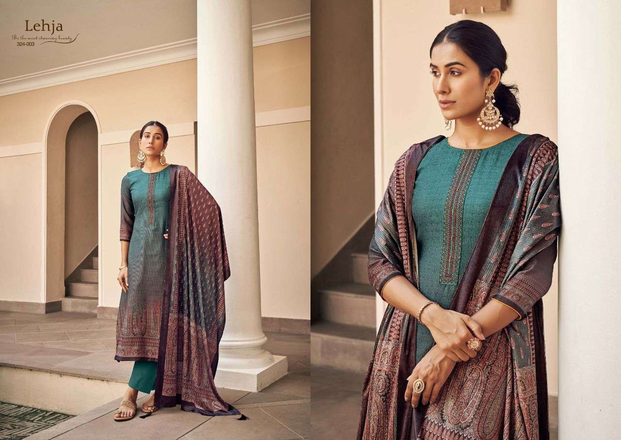 LEHJA BY SARGAM PRINTS 324-001 TO 324-008 SERIES BEAUTIFUL SUITS COLORFUL STYLISH FANCY CASUAL WEAR & ETHNIC WEAR PURE PASHMINA PRINT DRESSES AT WHOLESALE PRICE