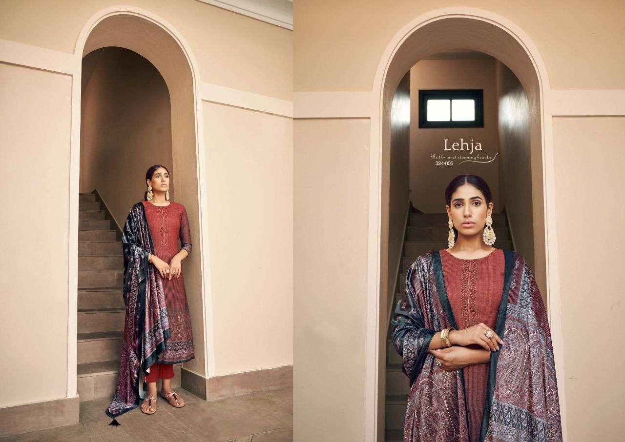 LEHJA BY SARGAM PRINTS 324-001 TO 324-008 SERIES BEAUTIFUL SUITS COLORFUL STYLISH FANCY CASUAL WEAR & ETHNIC WEAR PURE PASHMINA PRINT DRESSES AT WHOLESALE PRICE