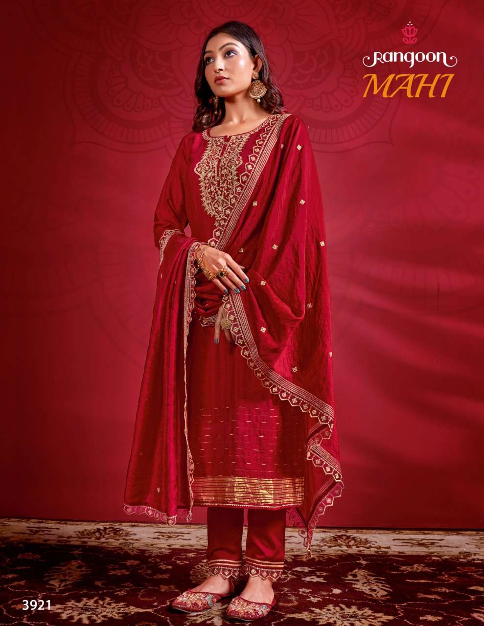 MAHI BY RANGOON 3921 TO 3924 SERIES BEAUTIFUL SUITS COLORFUL STYLISH FANCY CASUAL WEAR & ETHNIC WEAR LINEN JACQUARD DRESSES AT WHOLESALE PRICE