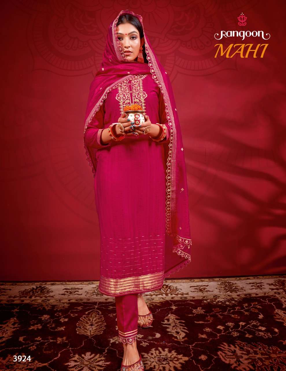 MAHI BY RANGOON 3921 TO 3924 SERIES BEAUTIFUL SUITS COLORFUL STYLISH FANCY CASUAL WEAR & ETHNIC WEAR LINEN JACQUARD DRESSES AT WHOLESALE PRICE