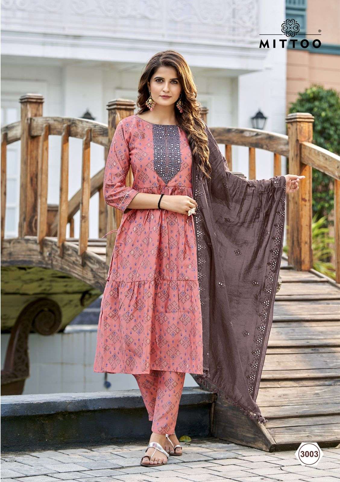 Parampara By Mittoo 3001 To 3004 Series Indian Traditional Wear Collection Beautiful Stylish Fancy Colorful Party Wear & Wear Viscose Chanderi Dress At Wholesale Price