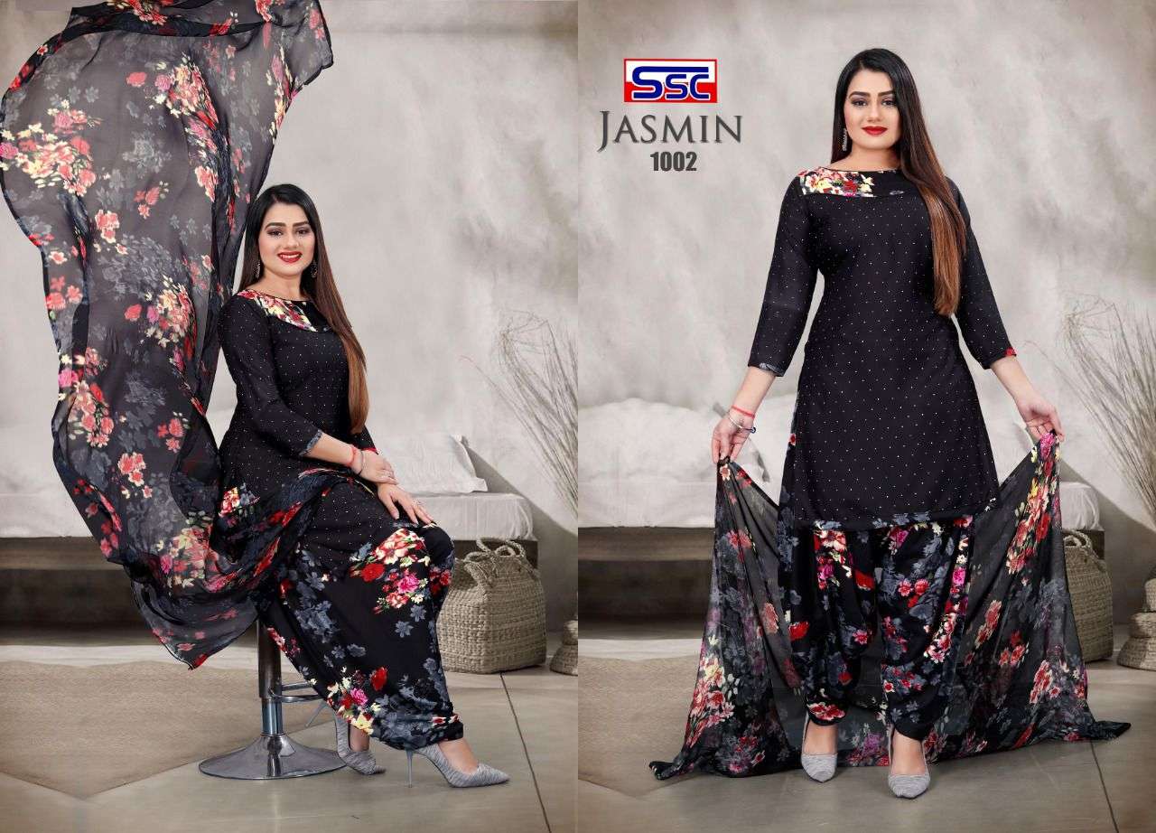 JASMIN VOL-25 BY SHREE SHANTI CREATION 1001 TO 1012 SERIES BEAUTIFUL SUITS STYLISH FANCY COLORFUL PARTY WEAR & OCCASIONAL WEAR HEAVY MICRO PRINT DRESSES AT WHOLESALE PRICE