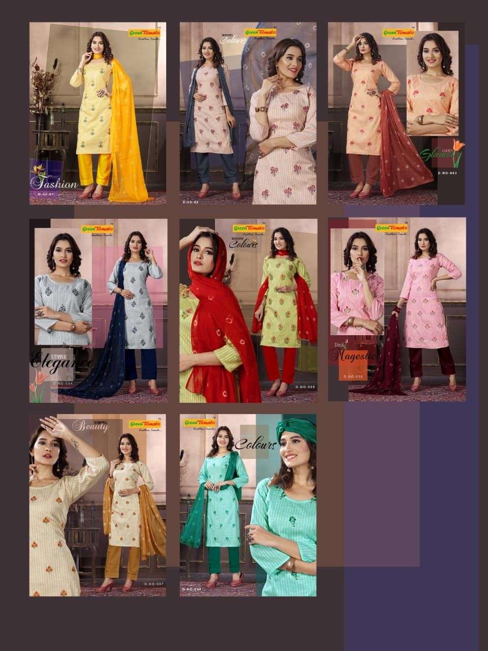 SAKHI BY GREEN TOMATO 001 TO 008 SERIES BEAUTIFUL SUITS COLORFUL STYLISH FANCY CASUAL WEAR & ETHNIC WEAR FANCY DRESSES AT WHOLESALE PRICE