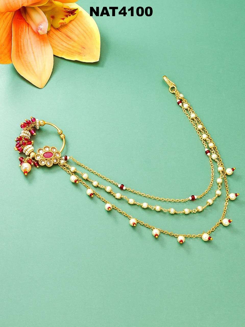 NAT 4096 SERIES BY FASHID WHOLESALE 4096 TO 4103 SERIES TRADITIONAL IMITATION JEWELLERY FOR INDIAN ATTIRE AT EXCLUSIVE RANGE.