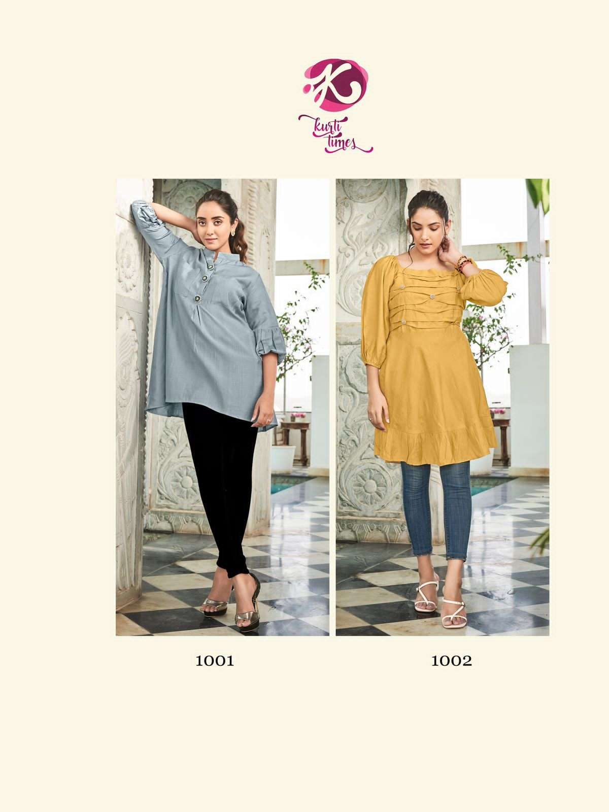 SASSY BY KURTI TIMES 1001 TO 1004 SERIES BEAUTIFUL STYLISH FANCY COLORFUL CASUAL WEAR & ETHNIC WEAR VISCOSE WITH WORK TOPS AT WHOLESALE PRICE