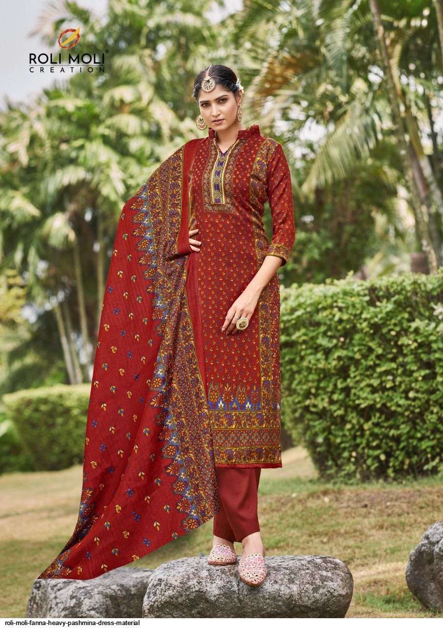 FANNA VOL-2 BY ROLI MOLI 1001 TO 1008 SERIES DESIGNER SUITS BEAUTIFUL STYLISH FANCY COLORFUL PARTY WEAR & ETHNIC WEAR PASHMINA JACQUARD DRESSES AT WHOLESALE PRICE