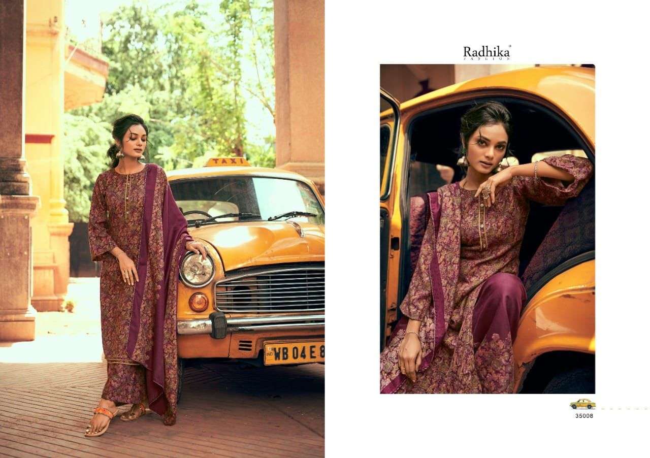 Rajjo By Radhika Fashion 35001 To 35008 Series Beautiful Stylish Suits Fancy Colorful Casual Wear & Ethnic Wear & Ready To Wear Pure Pashmina Print With Work Dresses At Wholesale Price