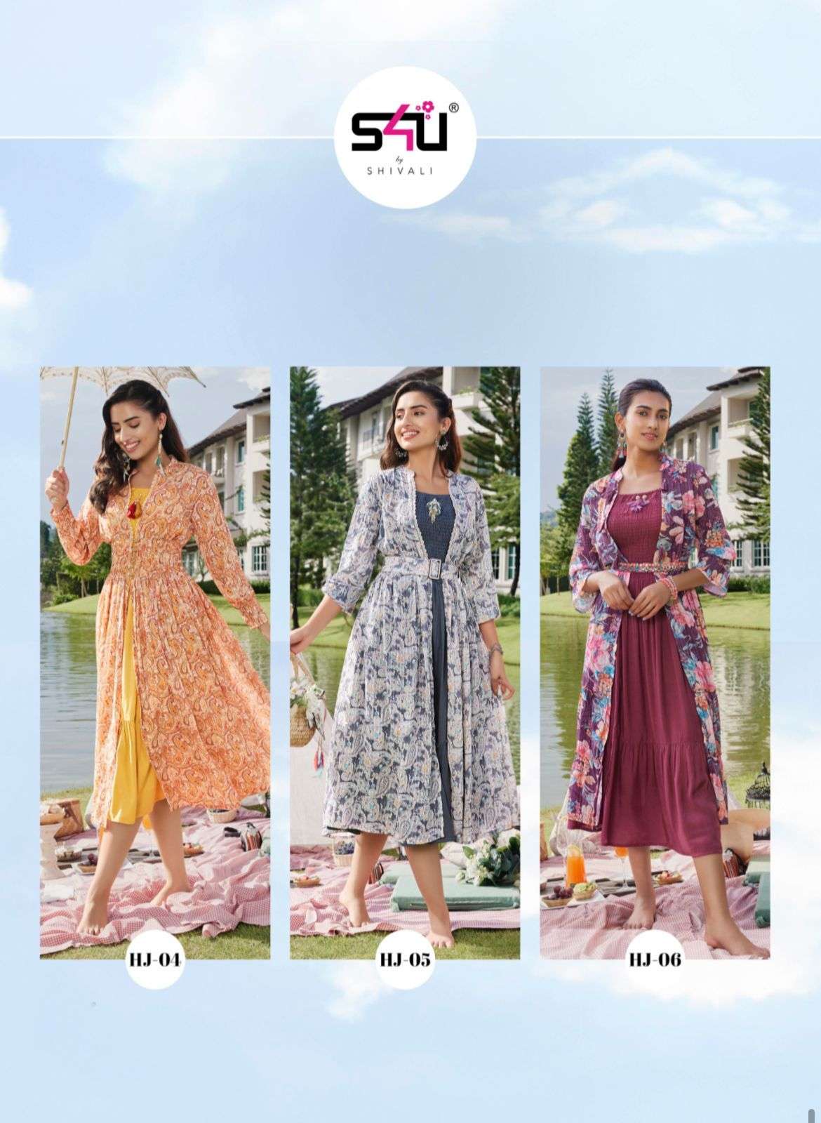 HELLO JACKET VOL-8 BY S4U FASHION 01 TO 06 SERIES DESIGNER STYLISH FANCY COLORFUL BEAUTIFUL PARTY WEAR & ETHNIC WEAR COLLECTION GEORGETTE KURTI WITH JACKET AT WHOLESALE PRICE