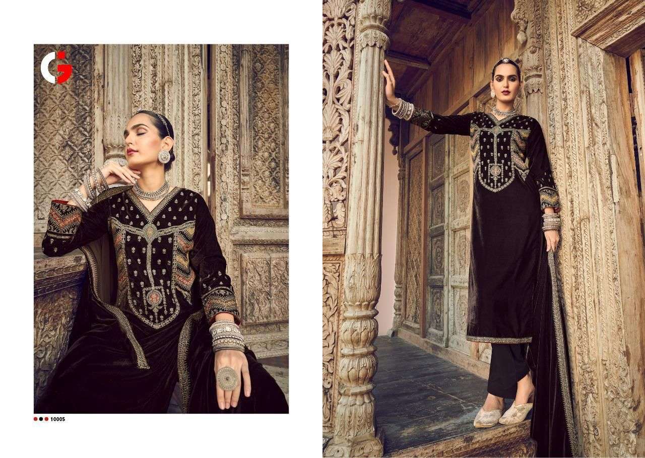Carnation By Gull Jee 1001 To 1006 Series Beautiful Suits Colorful Stylish Fancy Casual Wear & Ethnic Wear Velvet Embroidered Dresses At Wholesale Price